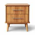 Bamboo nightstand with two drawers and natural finish 45 x 40 x 60cm