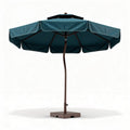 Outdoor patio umbrella with teal canopy and steel frame 250 x 250 x 240cm