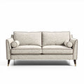 Two-seater sofa in beige fabric with round bolster pillows 180 x 85 x 80cm