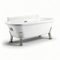 Freestanding acrylic bathtub with chrome legs and minimalist design 150 x 70 x 60cm
